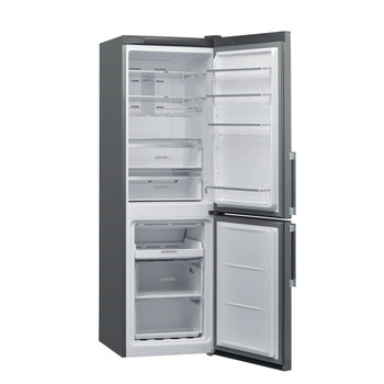 Whirlpool Hűtő/fagyasztó kombináció Szabadonálló W7 831T OX H Optic Inox 2 doors Perspective open