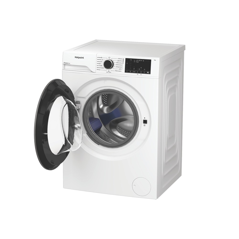 Hotpoint Перална машина Свободностоящ HB 103 CARE EE Бял Предно зареждане A Perspective open
