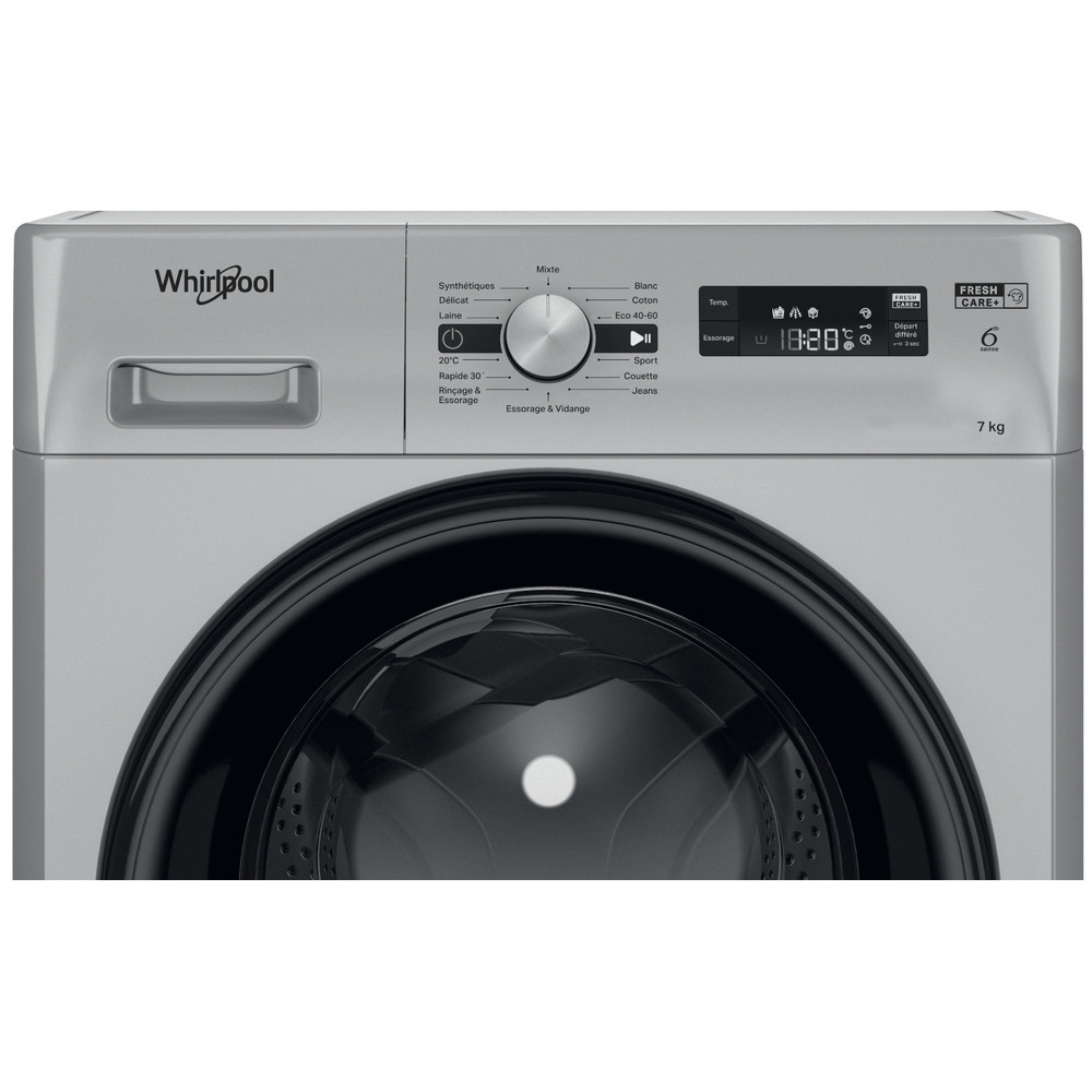Whirlpool Lave-linge Pose-libre FFWS 7235 SB NA Argent Front loader A++ Control panel
