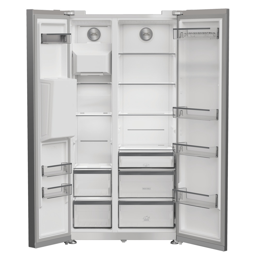 Bauknecht Side-by-Side Apparecchio a posa libera BKFC8000 ARC 764 Manhattan Gray Frontal open