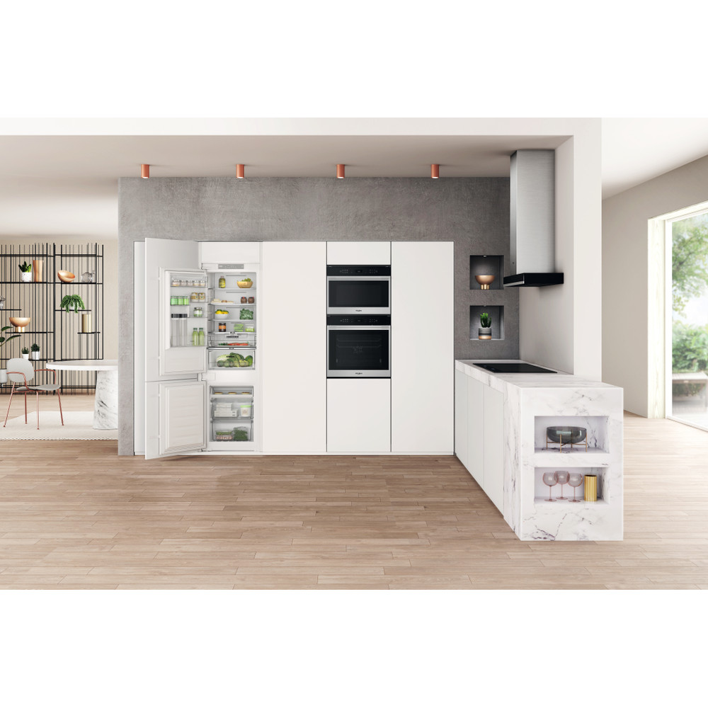Whirlpool Koel-vriescombinatie Inbouw WHC18 T323 Wit 2 deuren Lifestyle frontal open