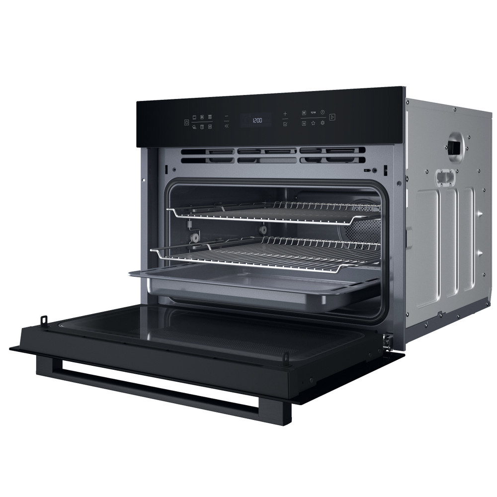 Hotpoint Microwave Built-in HCW7O7HTSBUK Black Electronic 53 MW-Combi 950 Perspective open