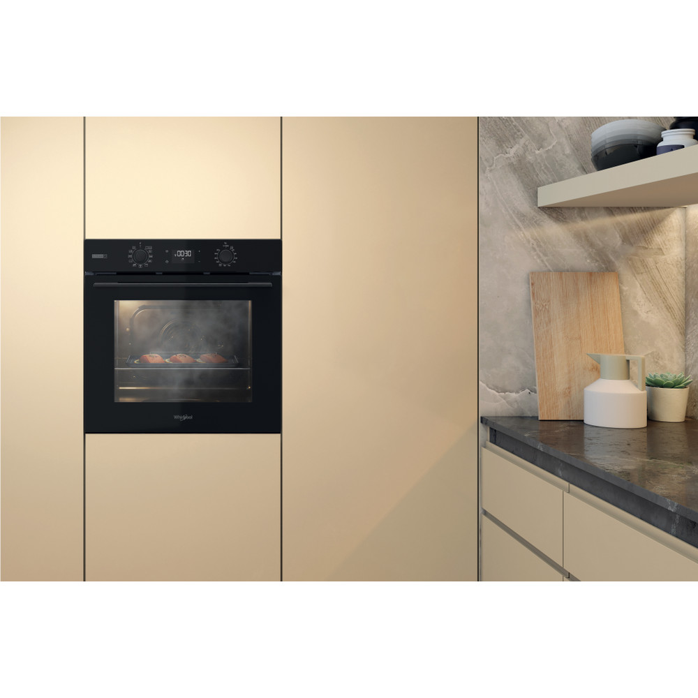 Whirlpool Rúry Vstavané OMSK58CU1SB Elektrická A+ Lifestyle frontal
