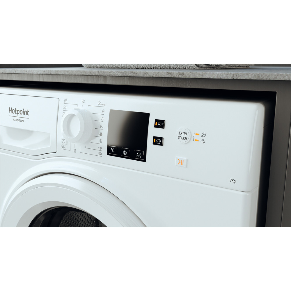 Hotpoint_Ariston Pralka Wolnostojący NS702U W EU N Biały Ładowany od frontu E Lifestyle control panel