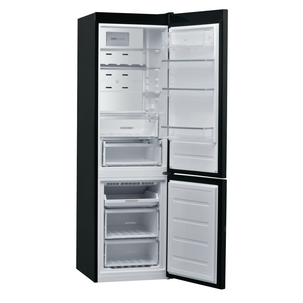 Whirlpool Hűtő/fagyasztó kombináció Szabadonálló W9 931D KS Fekete/Inox 2 doors Perspective open