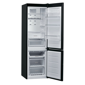 Whirlpool Hűtő/fagyasztó kombináció Szabadonálló W9 931D KS 3 Fekete/Inox 2 doors Perspective open