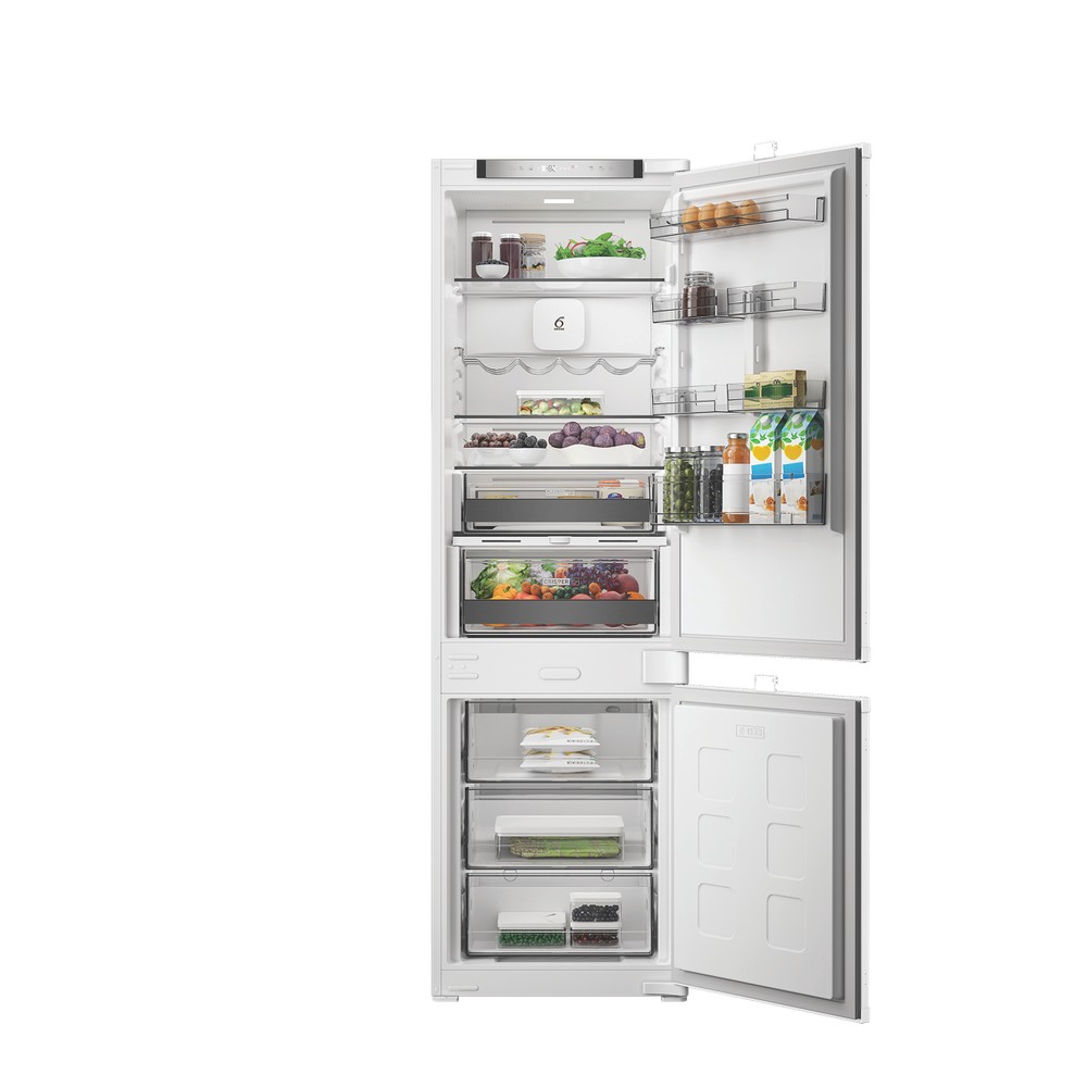 Whirlpool Kombinovaná chladnička s mrazničkou Vstavané WHK2 5292 B4E Zinc Metal 2 doors Lifestyle frontal open