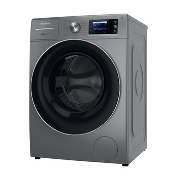 Whirlpool Washing machine Freestanding W8 09ADS SILENCE UK Silver Front loader A Perspective