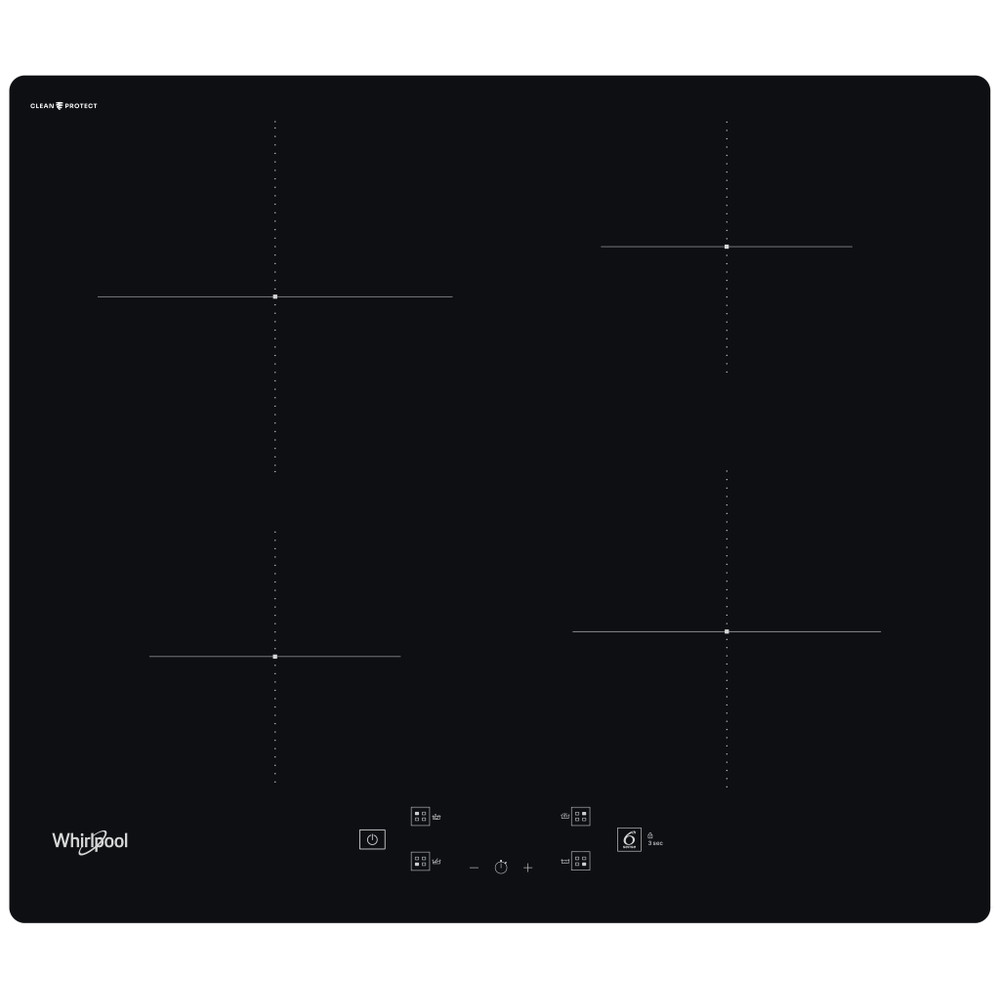 Whirlpool Table de cuisson WS Q3560 CPNE Noir Induction vitroceramic Frontal