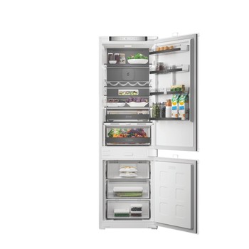 Whirlpool Kombinovaná chladnička s mrazničkou Vestavné WHK2 5293 B5E1 Zinc Metal 2 doors Lifestyle frontal open