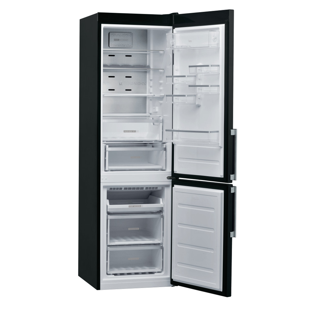Whirlpool Kombinirani hladnjak Samostojeći W9 931D KS H Crna/Inox 2 doors Perspective open