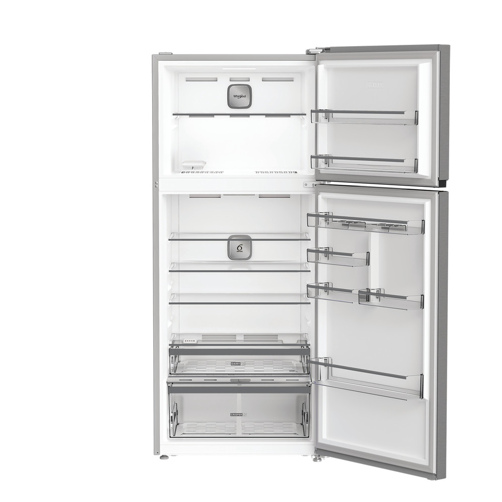 Whirlpool Kombinirani hladnjak Samostojeći WHD2 6553 X5E New Silver – ARC 1035 2 doors Perspective open