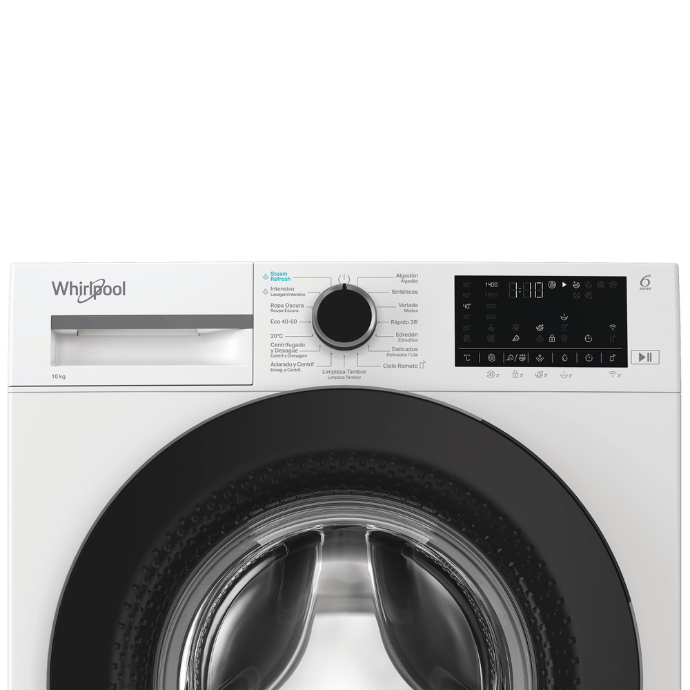 Whirlpool Lavadora Libre instalación WAM 07WB SPT Blanco Cargador frontal A Control panel