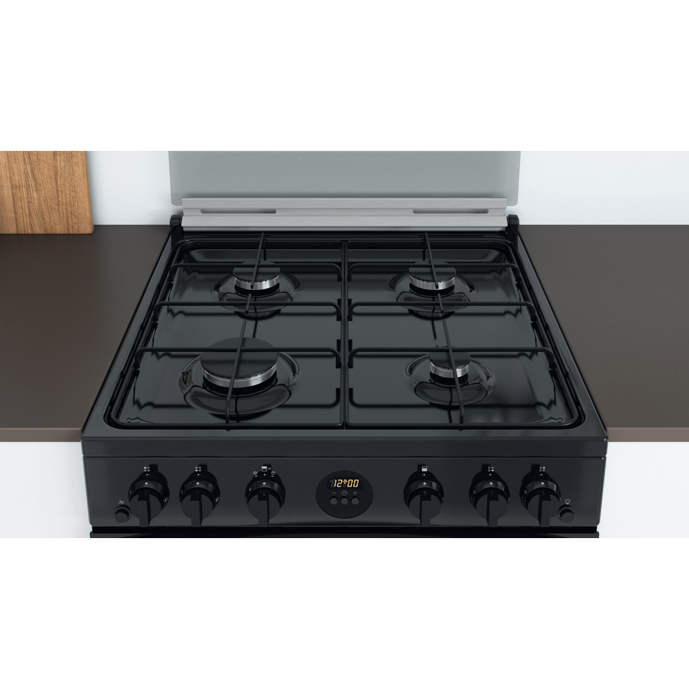 Indesit Double Cooker ID67G0MCB/UK Black A+ Lifestyle frontal top down