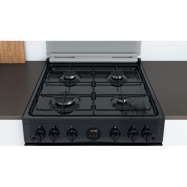 Indesit Double Cooker ID67G0MCB/UK Black A+ Lifestyle frontal top down