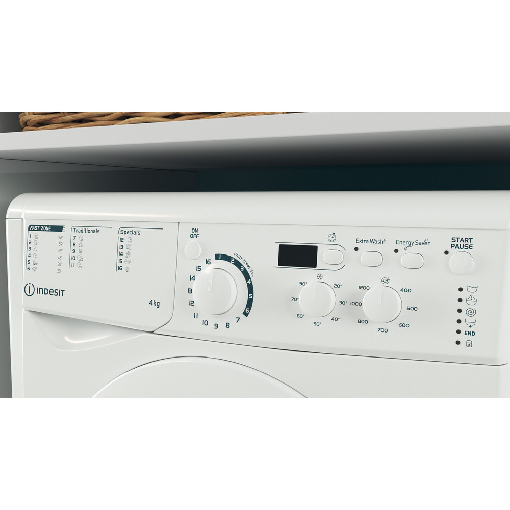 Indesit Mosógép Szabadonálló EWUD 41251 W EU N Fehér Elöltöltős F Lifestyle control panel