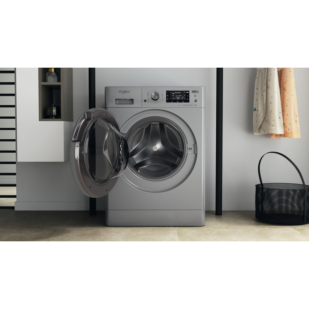 Whirlpool Mosógép Szabadonálló FFD 9458 SBSV EU Ezüst Elöltöltős B Lifestyle frontal open