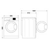 Indesit Máquina de lavar roupa Livre Instalação BWE 81496X WSV SPT Branco Carga Frontal A Technical drawing