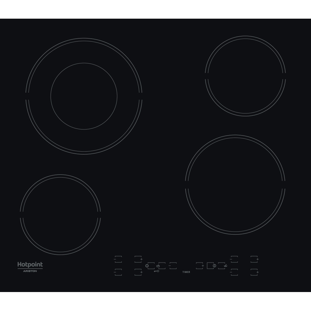 Hotpoint_Ariston Печка HR 615 C Черно Radiant vitroceramic Frontal
