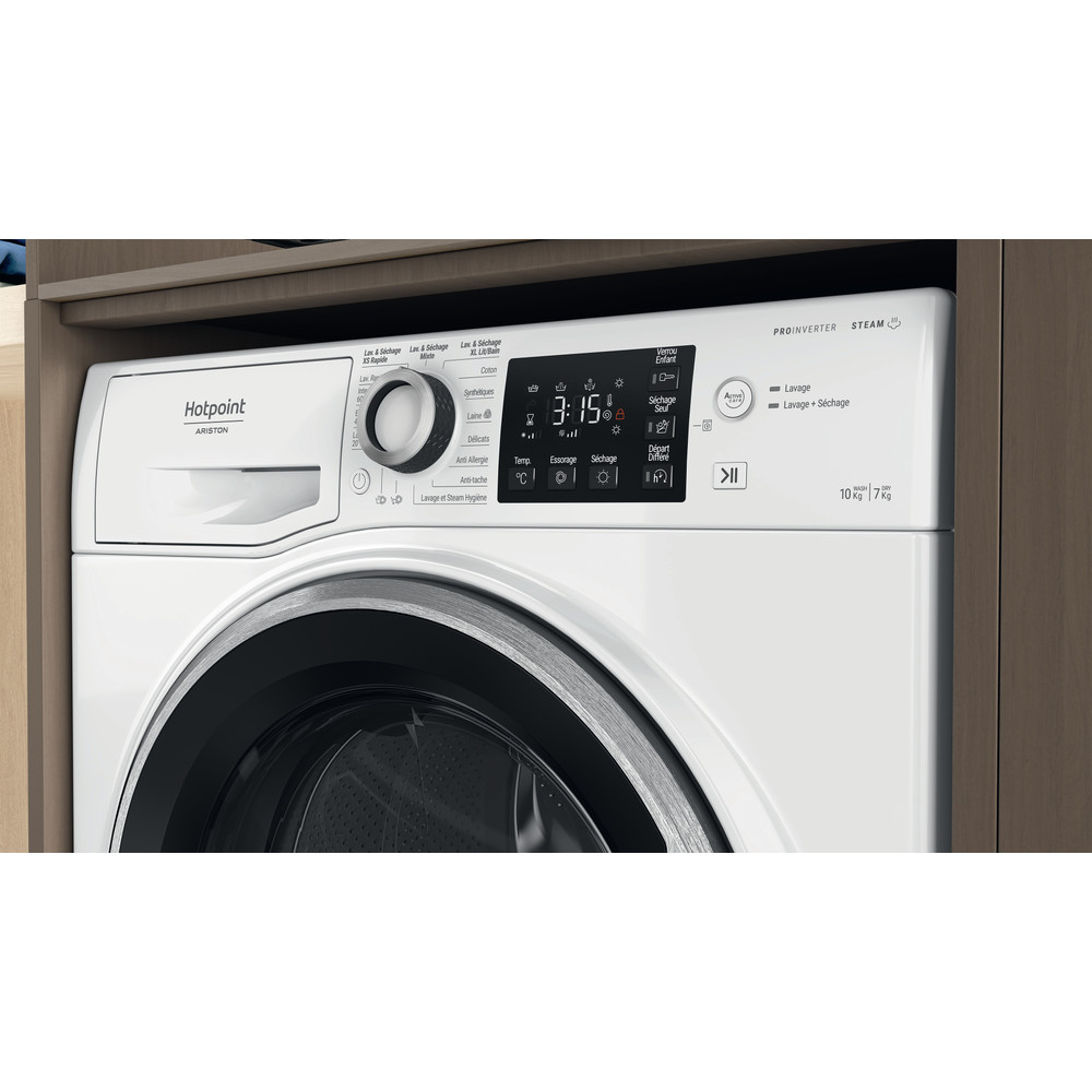 Hotpoint_Ariston Lavante-séchante Pose-libre NDBB 10726 SA FR Blanc Lave-linge frontal Lifestyle control panel