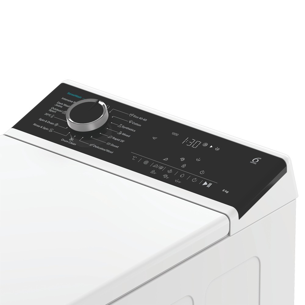 Whirlpool Perilica za rublje Samostojeći TW621DBSWEE Bijela Gornje punjenje A Lifestyle control panel