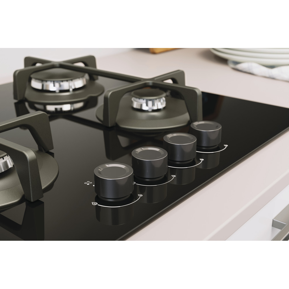 Indesit Μονάδα εστιών ING 61T/BK 1 Μαύρο Αερίου Lifestyle detail