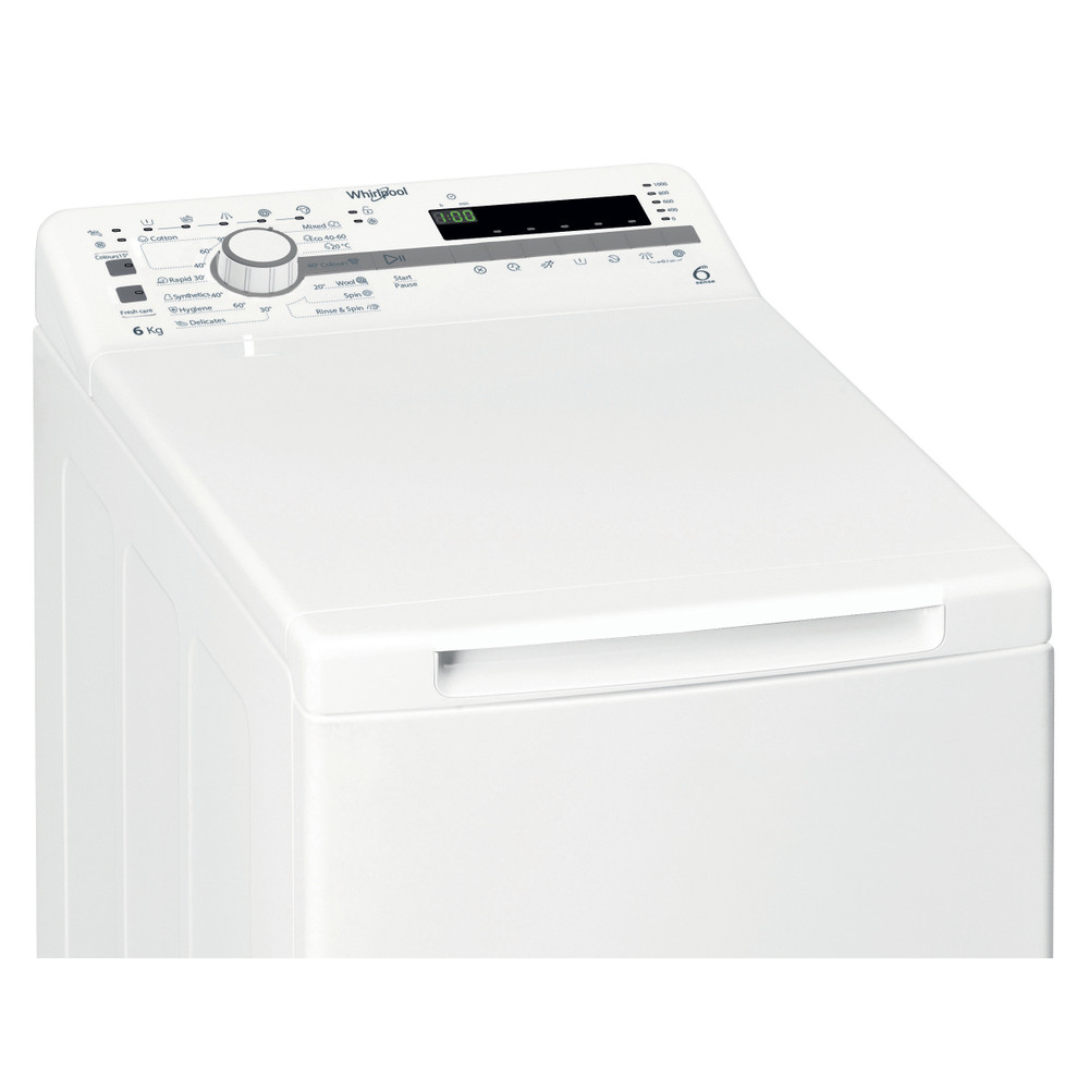 Whirlpool Mosógép Szabadonálló TDLR 6030S EU/N Fehér Felültöltős D Control panel