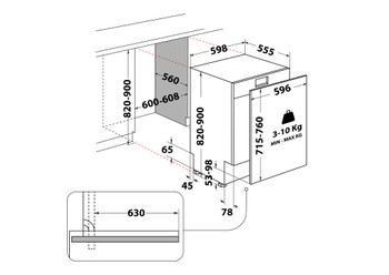 Whirlpool Built-in MaxiSpace Dishwasher with SpaceClean 3rd Rack