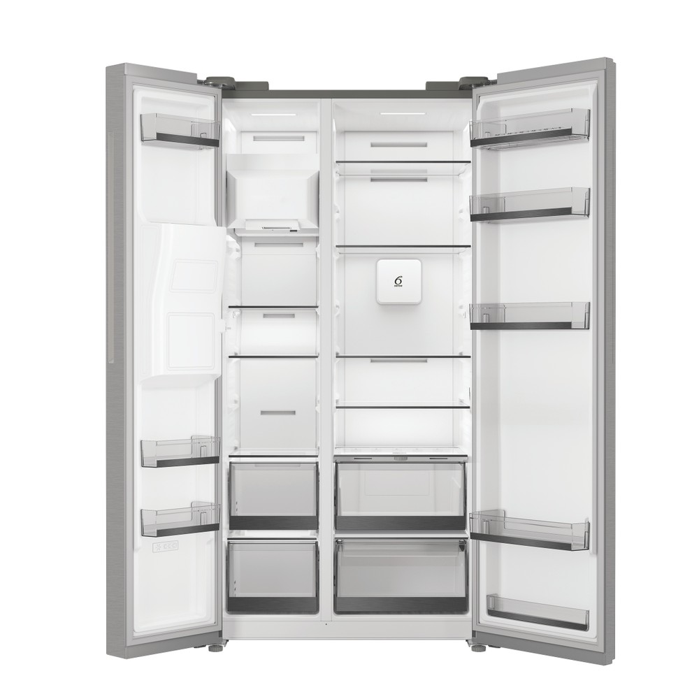 Whirlpool Side-by-Side Samostojeći WHG2 6643I X4E ARC 764 Manhattan Gray Frontal open