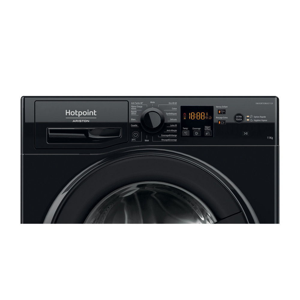 Hotpoint_Ariston Lave-linge Pose-libre NS11469FBKFR Noir Lave-linge frontal A Control panel