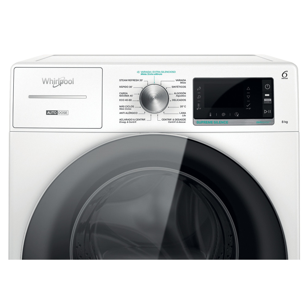 Whirlpool Lavadora Libre instalación W7X W845WR SPT Blanco Cargador frontal B Control panel