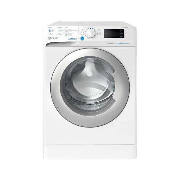 „Indesit“ Skalbimo mašina Laisvai pastatoma BWE 91496X WSV EE Balta Pakraunama iš priekio A Frontal