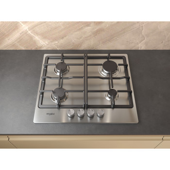 Whirlpool Table de cuisson TGML 660 IX Inox Gaz Lifestyle frontal top down