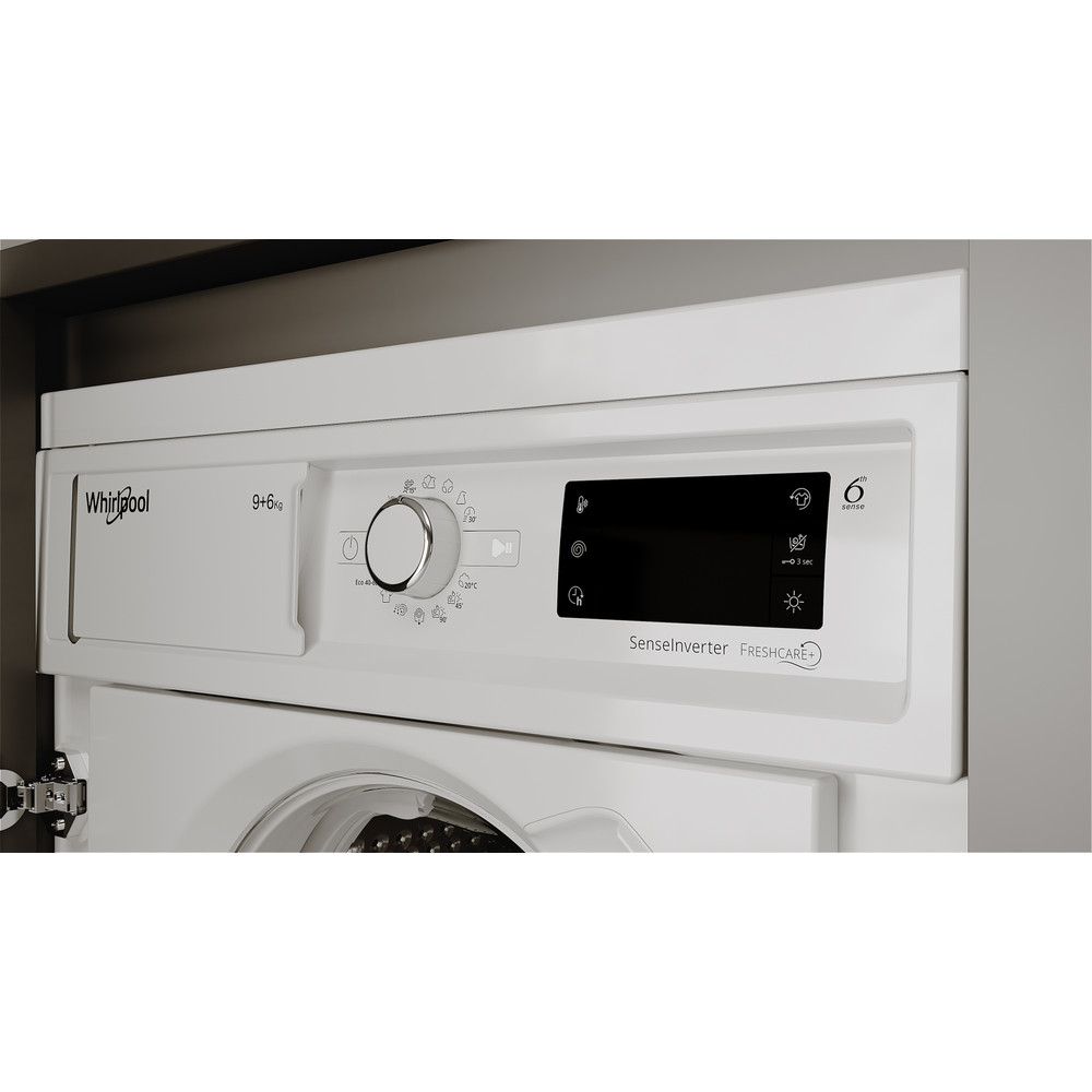 Whirlpool Mosó-szárító Beépíthető BI WDWG 961485 EU Fehér Elöltöltős Lifestyle control panel