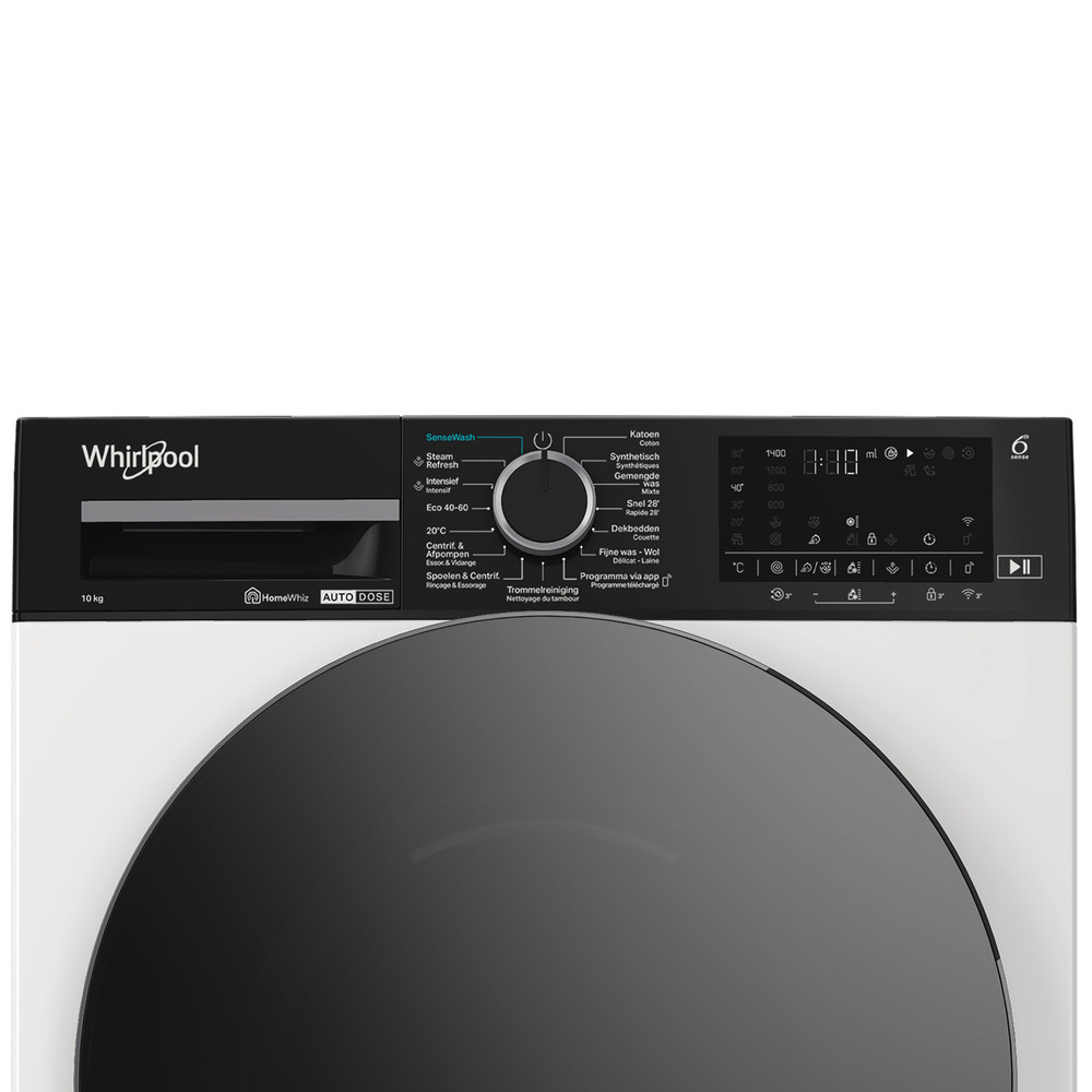 Whirlpool Lave-linge Pose-libre WPM 011W ADS BE Blanc Frontal A Control panel