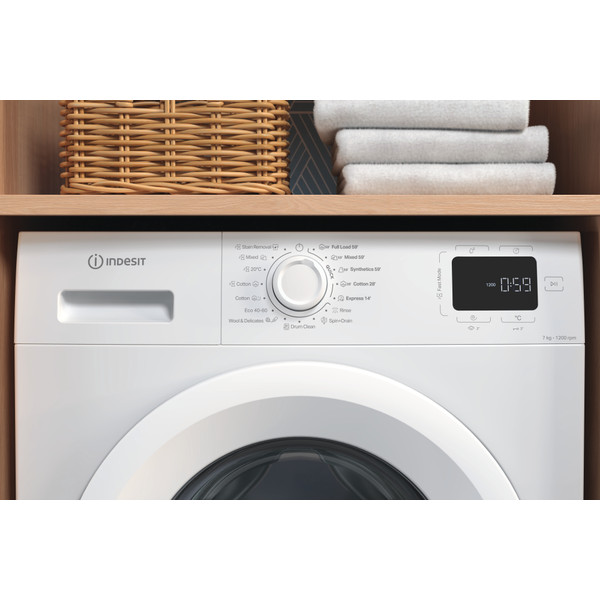 Indesit Veļas mazgājamā mašīna Brīvi stāvošs IM 762 MY TIME EE Balts Priekšējās ielādes A Lifestyle control panel