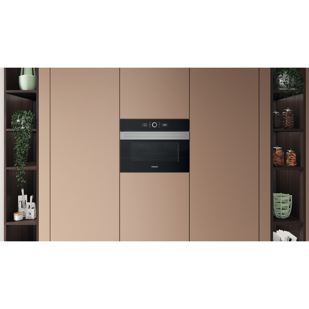 Hotpoint Microwave Built-in HMW57HMXUK Inox Electronic 40 MW-Combi 900 Lifestyle frontal