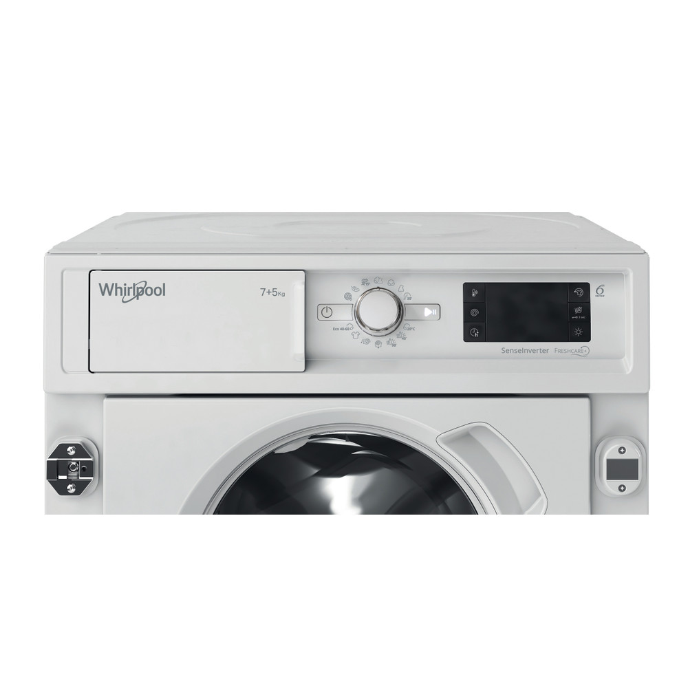 Whirlpool Mosó-szárító Beépíthető BI WDWG 751482 EU N Fehér Elöltöltős Control panel
