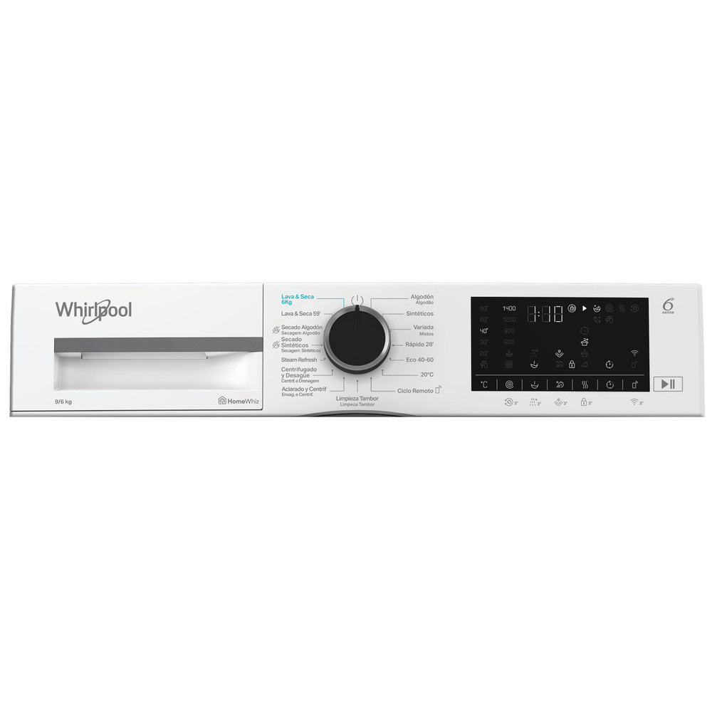 Whirlpool Lavadora secadora Libre instalación WAD 9636W SPT Blanco Cargador frontal Program