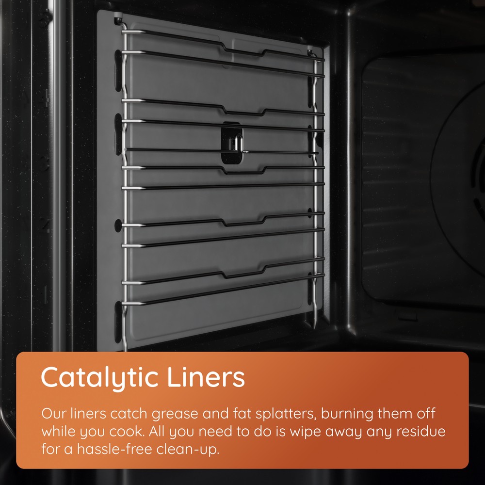 Hotpoint Double Cooker HTG5GCB Black A+ Enamelled Sheetmetal Lifestyle detail