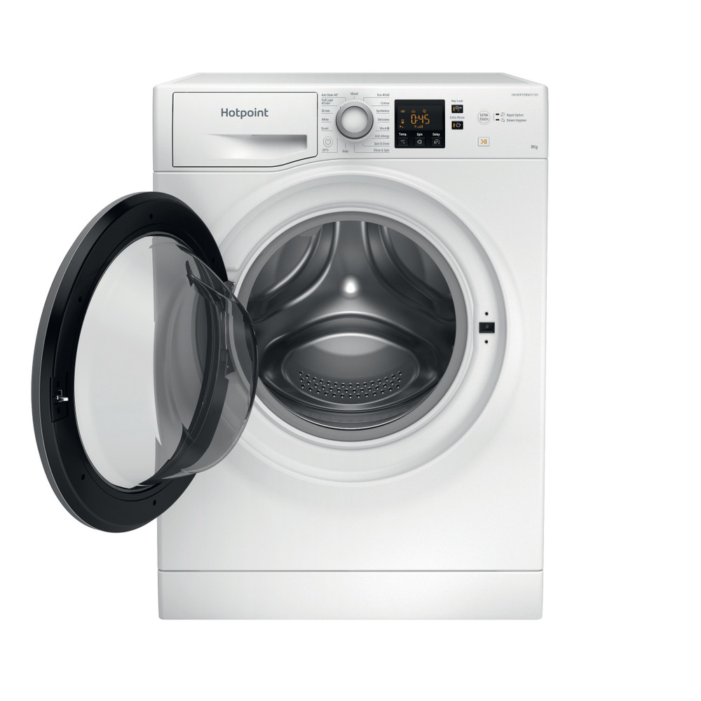 Hotpoint Washing machine Free-standing NSWE 846 WS UK White Front loader A Frontal open