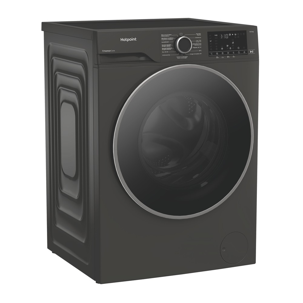 Hotpoint Lavadora secadora Libre instalación HBD 9680G SPT Manhattan Grey Cargador frontal Perspective