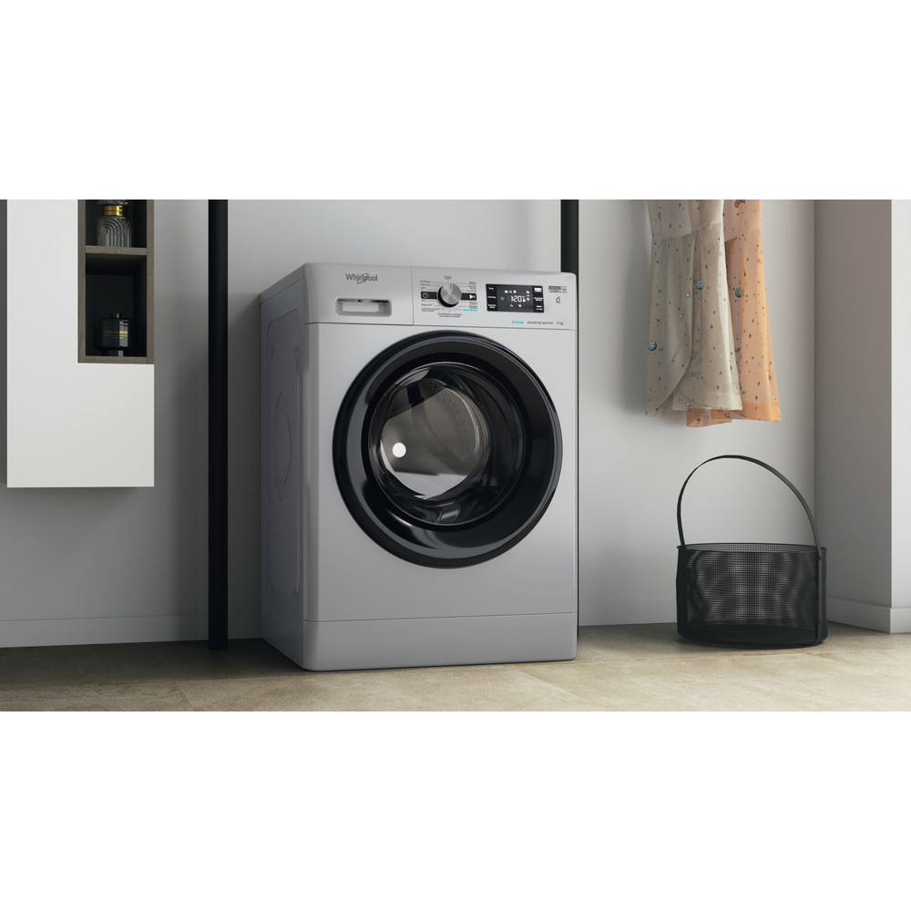 Whirlpool Lavadora Libre instalación FFB 9469 SBV SPT Plata Cargador frontal A Lifestyle perspective