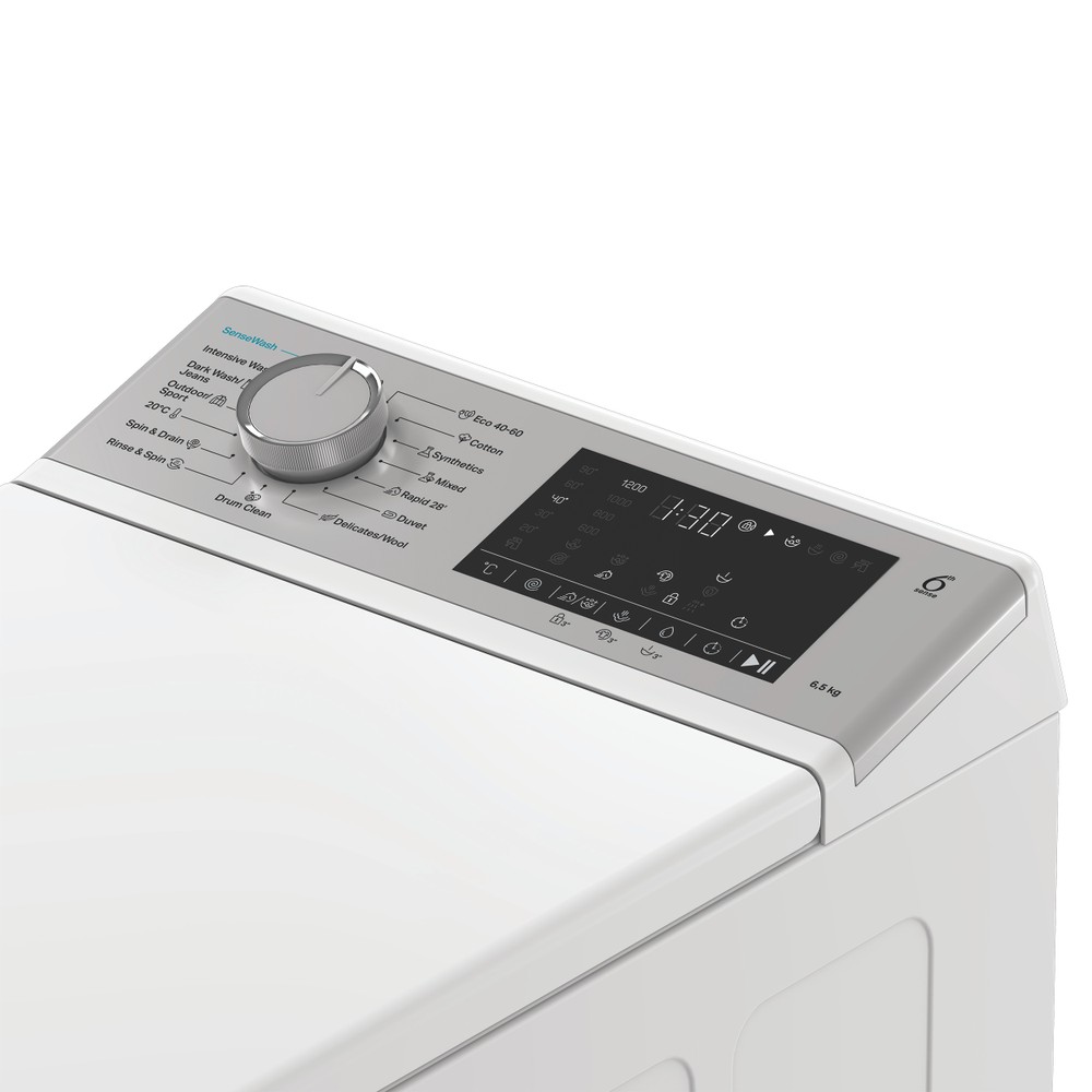 Whirlpool Maşină de spălat rufe Independent TW6521DSSWEE Alb Încărcare Verticală A Control panel