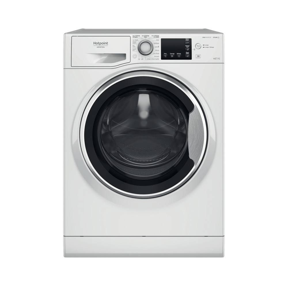 Hotpoint_Ariston Lavante-séchante Pose-libre NDBD 107489 WSA FR Blanc Lave-linge frontal Frontal