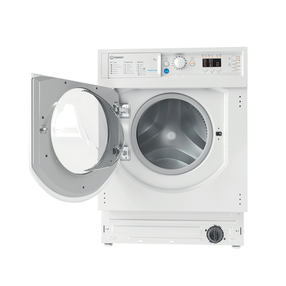 Indesit Washing machine Built-in BI WMIL 71252 UK N White Front loader E Frontal open