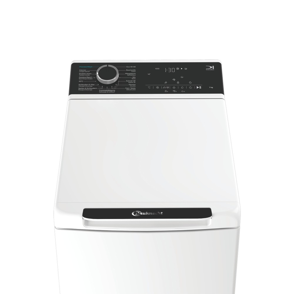 Bauknecht Waschmaschine Standgerät BKTL707 Weiss Toplader A Control panel