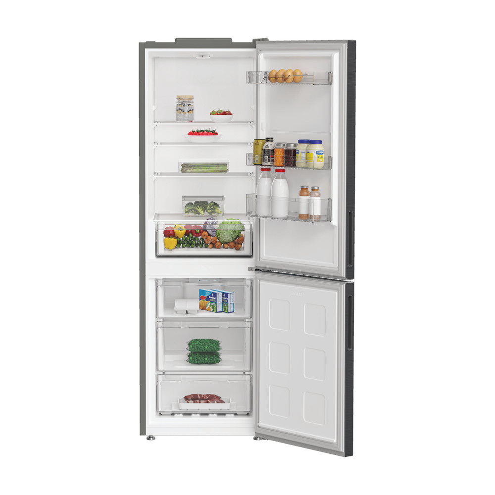 Indesit Kombinētais ledusskapis/saldētava Brīvi stāvošs INKH 1361 XBR4E ARC 764 Manhattan Gray 2 doors Lifestyle frontal open