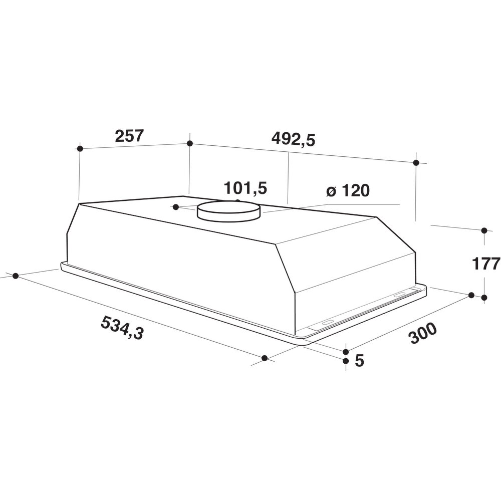 Hotpoint HOOD Built-in PCT 64 F L SS Inox Built-in Mechanical Technical drawing