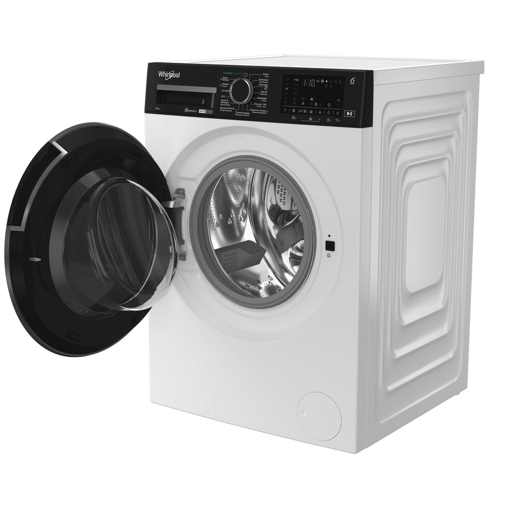 Whirlpool Lave-linge Pose-libre WPM 210W ADS BE Blanc Frontal A Perspective open